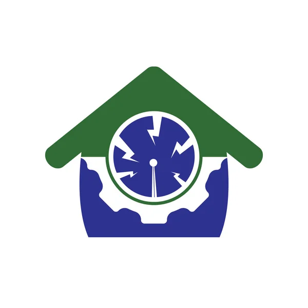 Gear Tech Vector Logo Design Template — Vetor de Stock