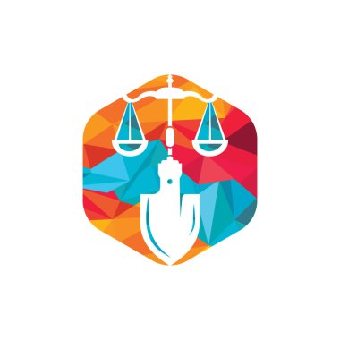 Kürek ölçekli vektör logosu tasarımı. Çalışma kanunu vektör logo tasarım şablonu.