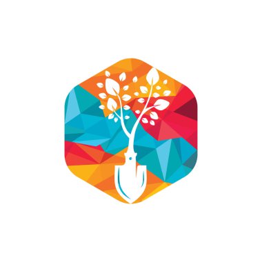 Kürek ağacı vektör logosu tasarımı. Yeşil bahçe logo tasarım şablonu.