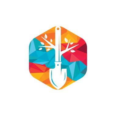 Kürek ağacı vektör logosu tasarımı. Yeşil bahçe logo tasarım şablonu.