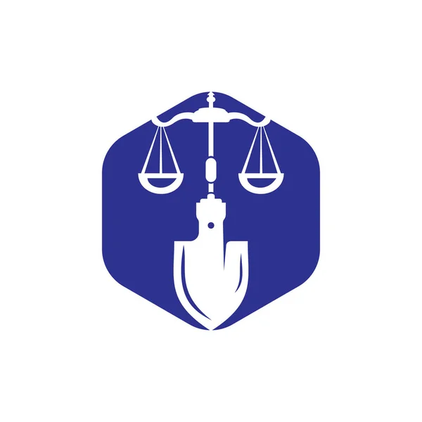 Shovel Scale Vector Logo Design Labor Law Vector Logo Design — 图库矢量图片