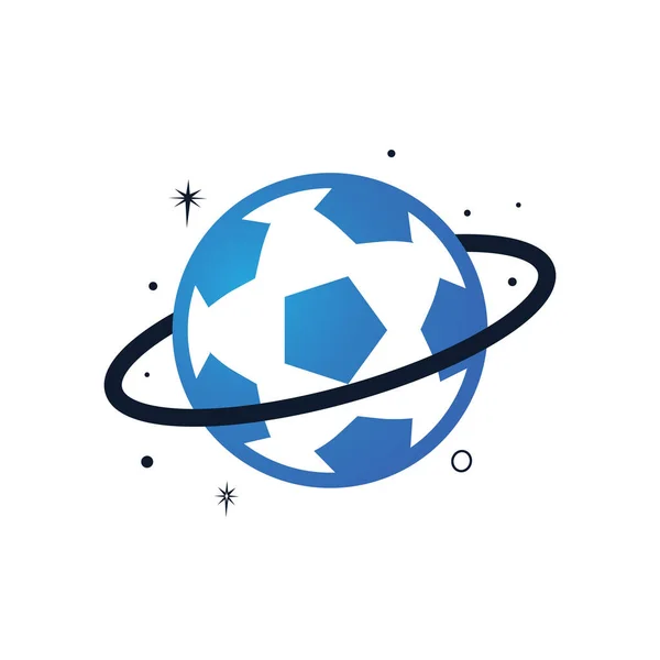 Modèle Conception Logo Vectoriel Globe Football Illustration Modèle Logo Planète — Image vectorielle