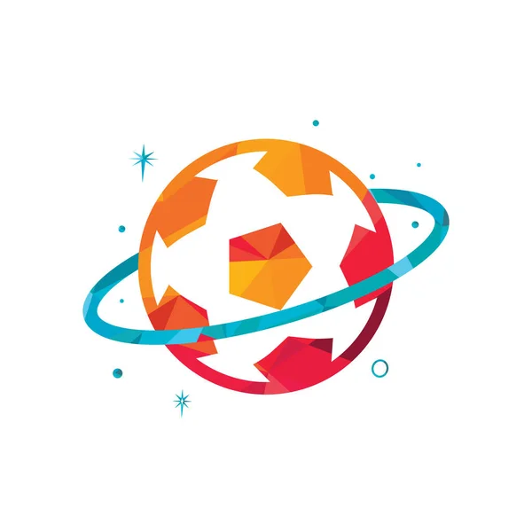 Soccer Globes Vektor Logo Design Vorlage Soccer Planet Logo Vorlage — Stockvektor