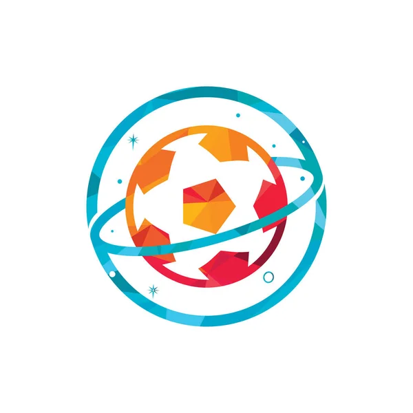 Modèle Conception Logo Vectoriel Globe Football Illustration Modèle Logo Planète — Image vectorielle