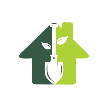 Kürek ağacı vektör logosu tasarımı. Yeşil bahçe logo tasarım şablonu.