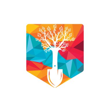 Kürek ağacı vektör logosu tasarımı. Yeşil bahçe logo tasarım şablonu.