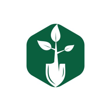 Kürek ağacı vektör logosu tasarımı. Yeşil bahçe logo tasarım şablonu.