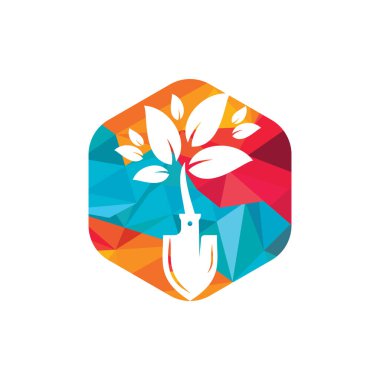 Kürek ağacı vektör logosu tasarımı. Yeşil bahçe logo tasarım şablonu.