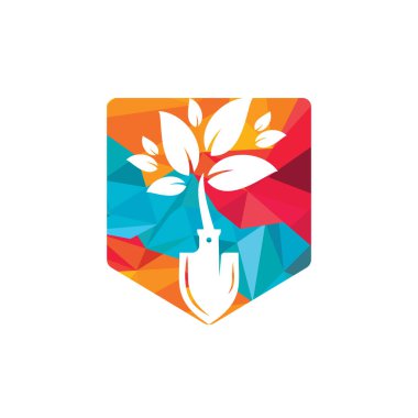 Kürek ağacı vektör logosu tasarımı. Yeşil bahçe logo tasarım şablonu.