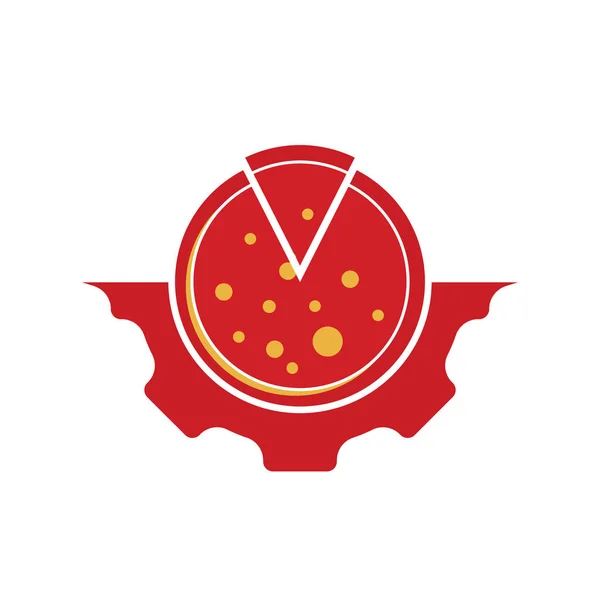 Разработка Векторного Логотипа Пиццы Пищевая Механическая Символика — стоковый вектор