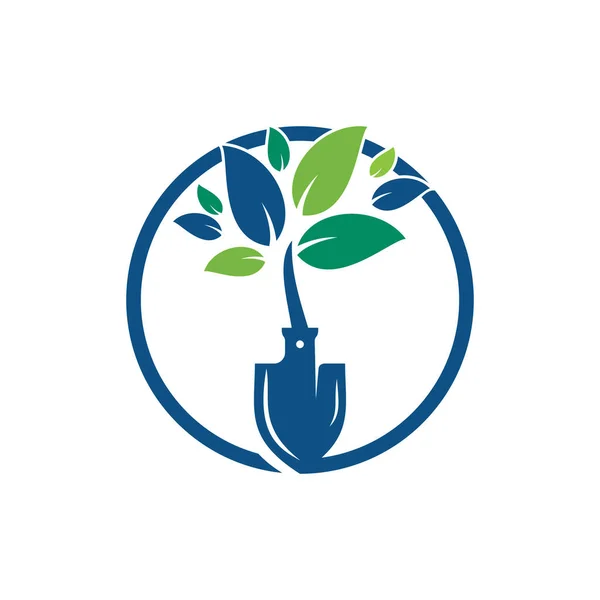 Schep Boom Vector Logo Ontwerp Groene Tuin Milieu Logo Ontwerp — Stockvector