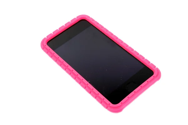 Różowy smartphone — Zdjęcie stockowe