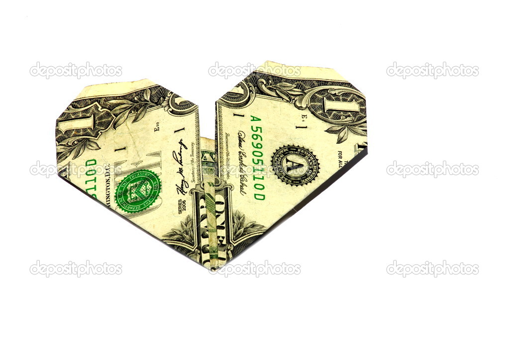 Origami Geld Herz Stockfoto Abhbah05 19770281