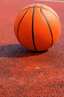 Basketball on court outdoor clipart