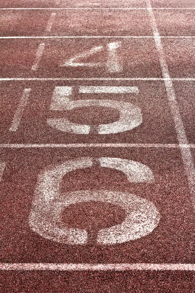 Number on a running track outdoor — Stock Photo, Image
