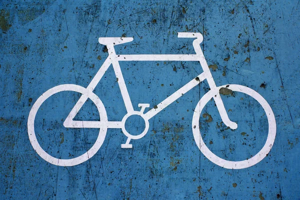 Gros plan sur Blue Bike Lane Sign — Photo