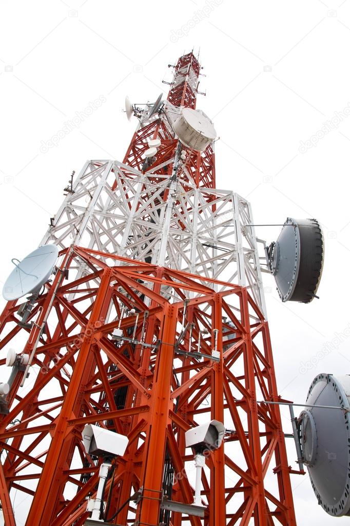 Communications Tower isolate on white background