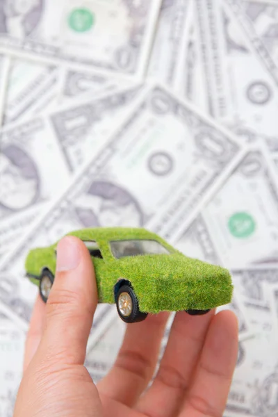 Hand Holding Eco car icon — Stock Photo, Image