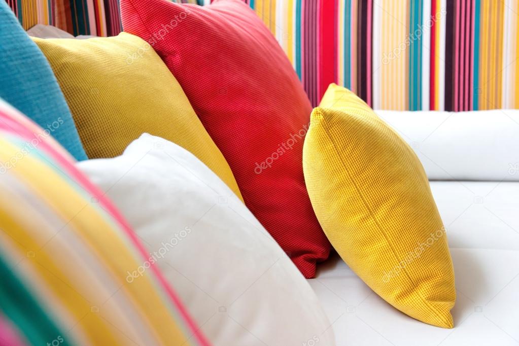 Colorful Cushion In Sofa