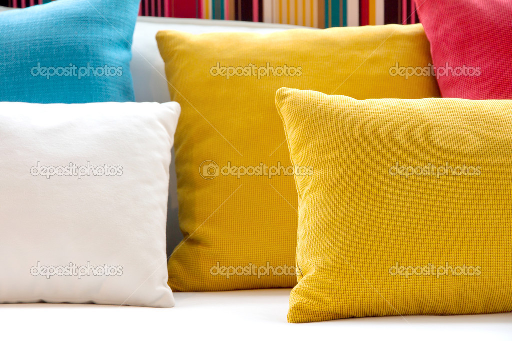 Close up image of colorful pillow