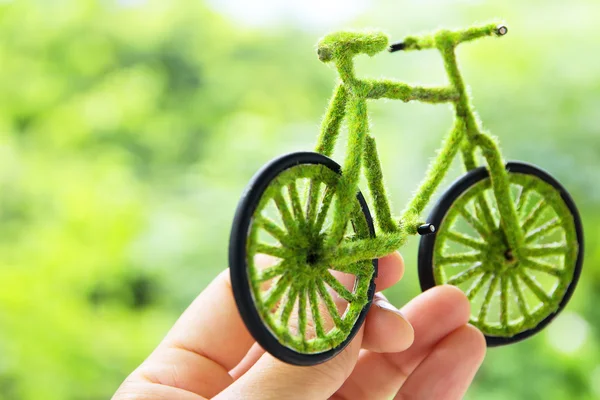 Ícone de bicicleta verde — Fotografia de Stock