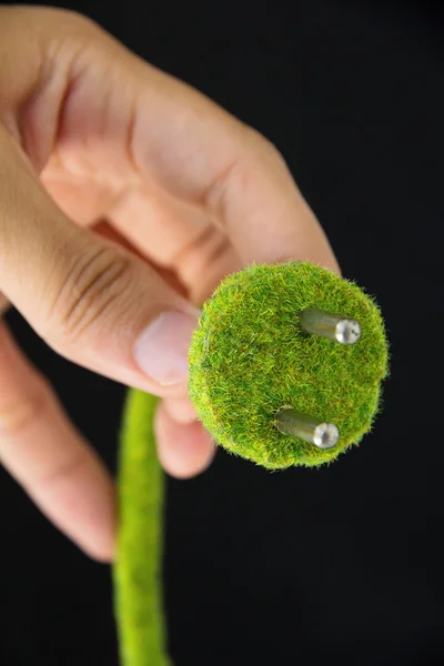 Immagine astratta della spina elettrica verde — Foto Stock