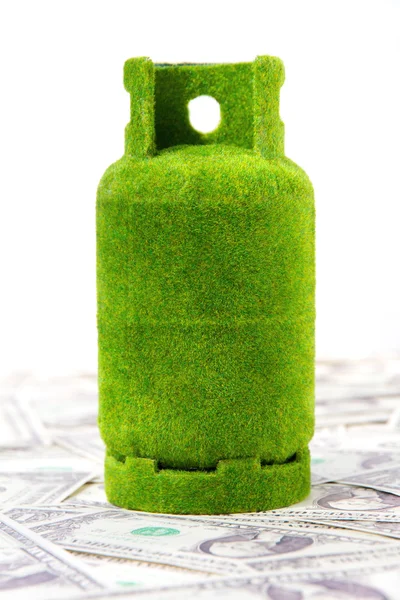 绿气罐概念 — 图库照片