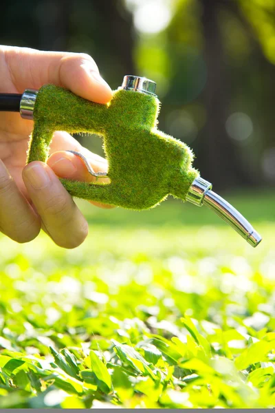 Green fuel nozzle concept — Stock Photo, Image
