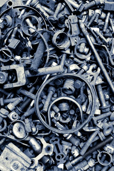 Assorted old screws background — Stock Photo, Image