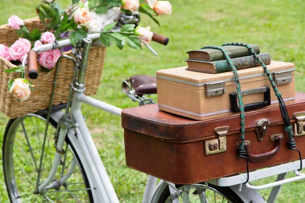 Vintage bicycle with a bag