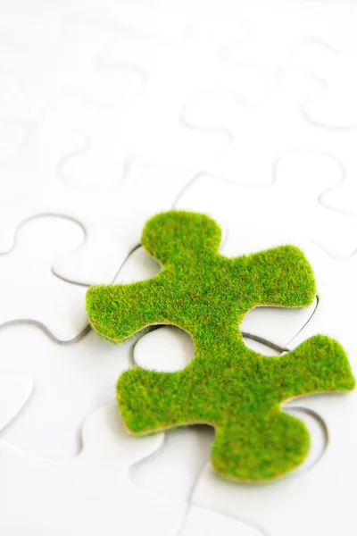 Pièce de puzzle vert — Photo