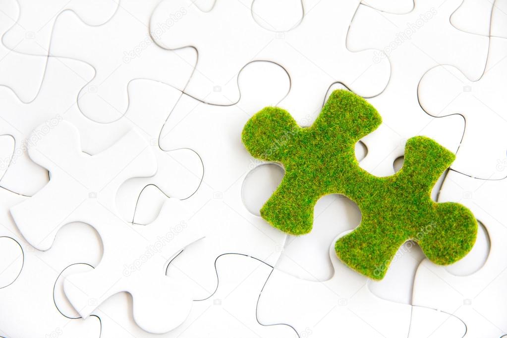 Green puzzle piece