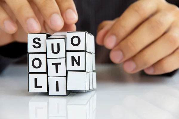 Concetto di soluzione rubik — Foto Stock