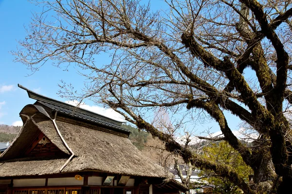 忍野村の家の屋根の日本、日本 — ストック写真