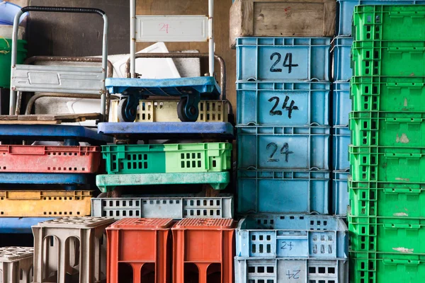 Plastic container pile — Stock Photo, Image