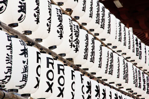 Linternas de papel japonesas, Templo Senso-ji —  Fotos de Stock