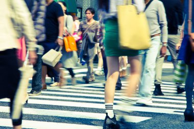 ourists ve harajiku Japonya karşıya iş adamları