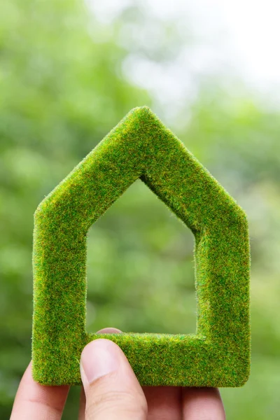Zielony dom ikona — Zdjęcie stockowe