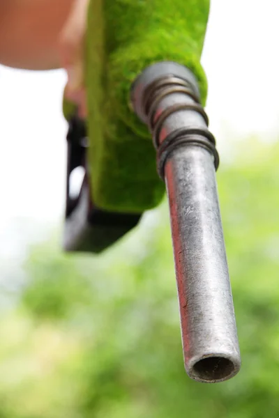 Green fuel nozzle — Stock Photo, Image