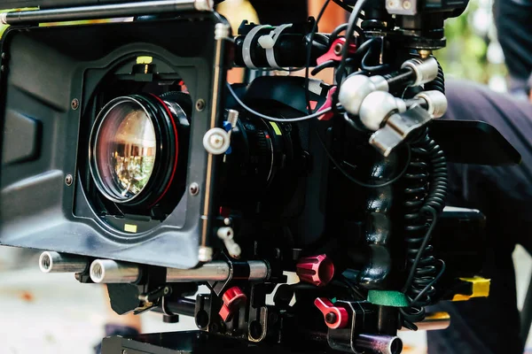 Filmowanie Profesjonalnych Kamer Ekipa Filmowa — Zdjęcie stockowe
