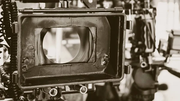 Filmin Çekildiği Yerdeki Profesyonel Kameranın Ayrıntılı Görüntüsü — Stok fotoğraf