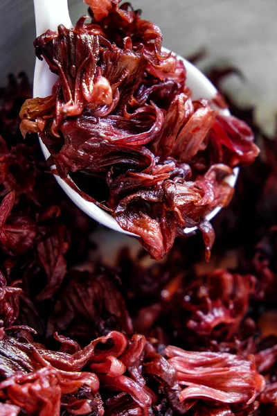 Processo Fazer Suco Roselle Pelo Método Tradicional Tailandês — Fotografia de Stock