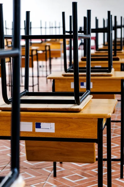 Mesa Cadeiras Sala Aula Escola — Fotografia de Stock