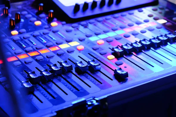 Closeup Audio Mixing Control Panel — Stock Photo, Image