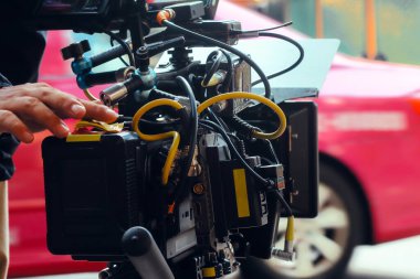 Sinema Film seti, arkasında sahneleri arka kamera film ekibi üretim