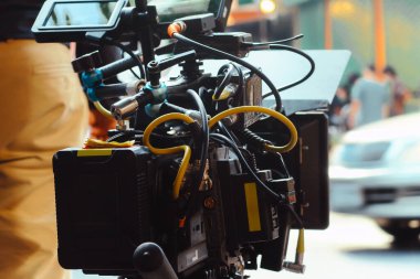 Sinema Film seti, arkasında sahneleri arka kamera film ekibi üretim