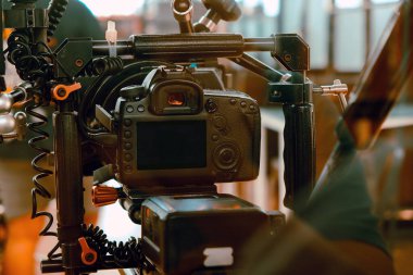 Sinema Film seti, arkasında sahneleri arka kamera film ekibi üretim
