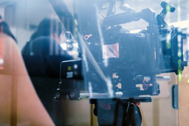 Sinema Film seti, arkasında sahneleri arka kamera film ekibi üretim