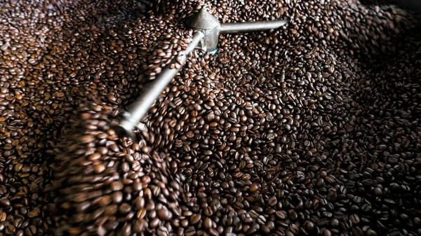 Image Roasting Process Coffee — Stock Photo, Image