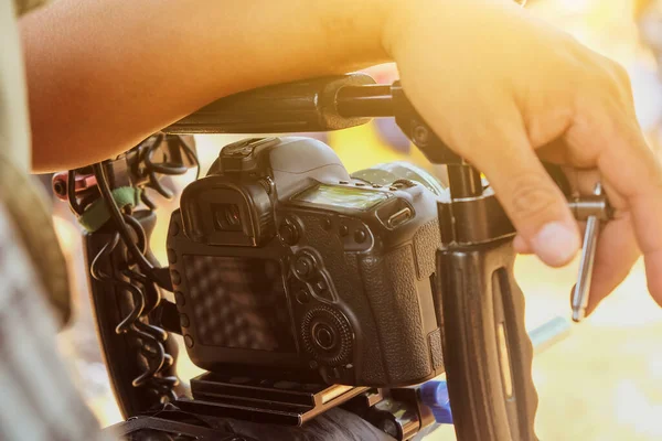 Cámara Cine Set Cine Tras Bastidores Producción Del Equipo Filmación — Foto de Stock